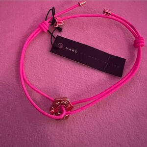 NWT Retail 38 Marc By Marc Jacobs String Friendship Bracelet Pink Gold Hardware